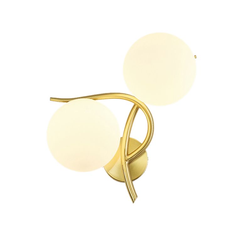 Unico illuminazione da parete in stile moderno in stile moderno 2 luci luci sconde in oro