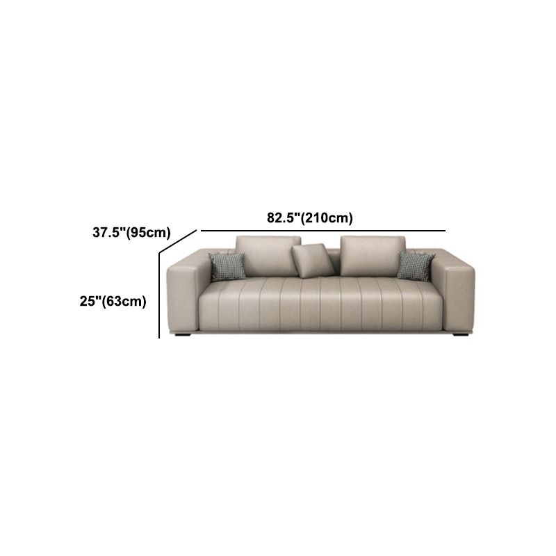 Cream Faux Leather Square Arm Sofa/Sectionals with water proof for Living Room
