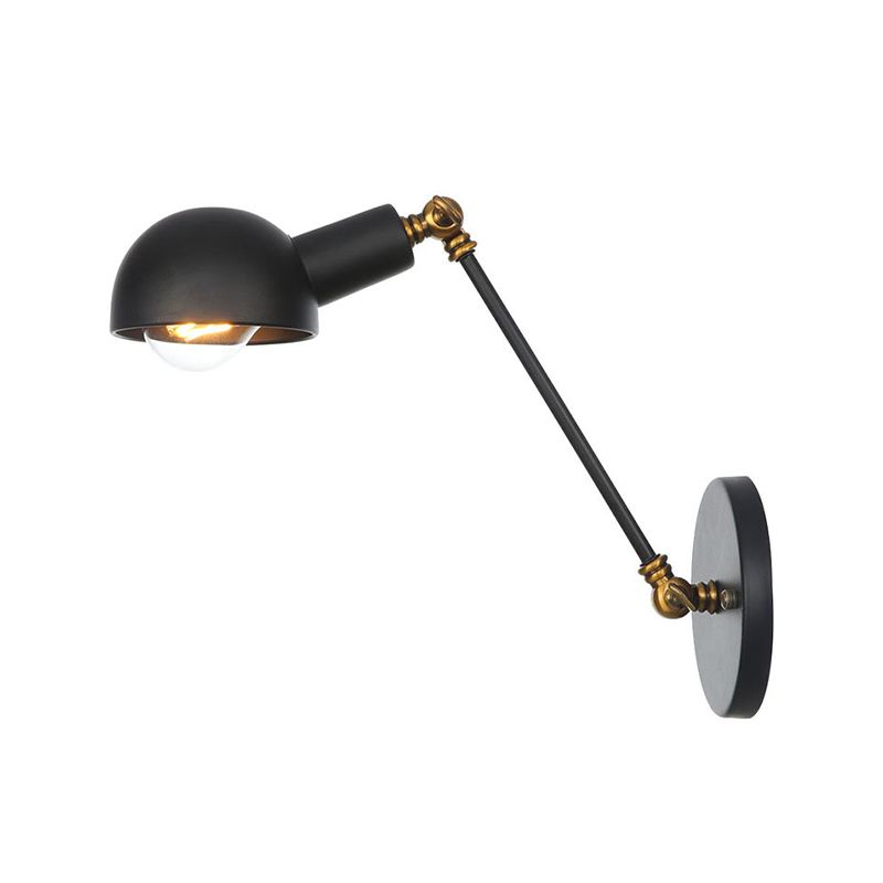 Adjustable Industrial Dome Wall Light Metal 1-Light Wall Lights