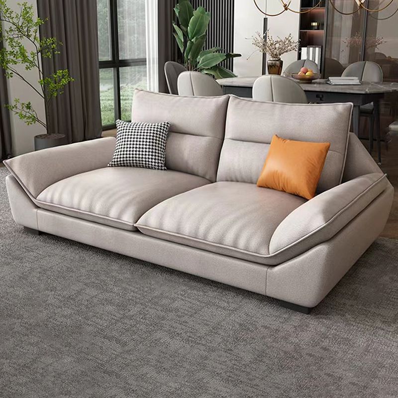 Faux Leather Modern Flared Arm Sofa Standard Sofa for Living Room, Apartment