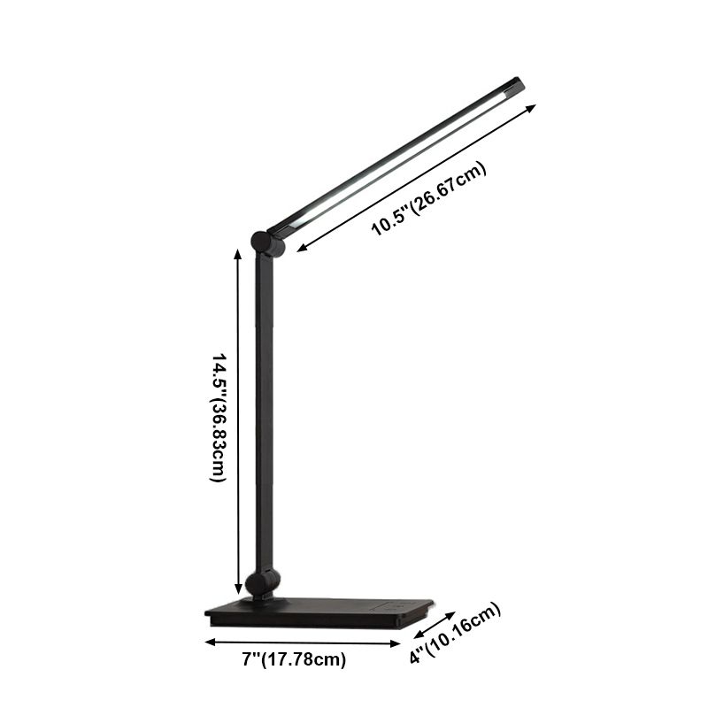 Lampada da tavolo pieghevole in metallo per camera da letto, lampada da tavolo USB con controllo touch-sensor stile task