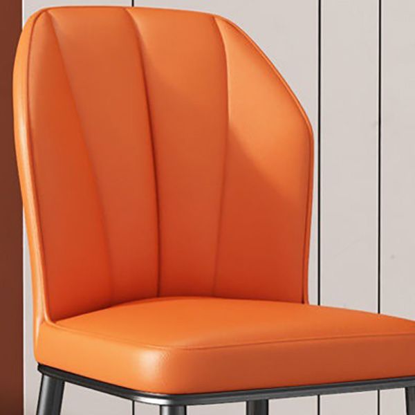 PU Leather Dining Chairs Nordic Style Wingback Armless Chair