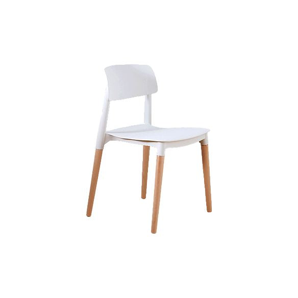 Contemporary Style Dining Chairs Armless Dining Chairs with Wooden Legs for Kitchen