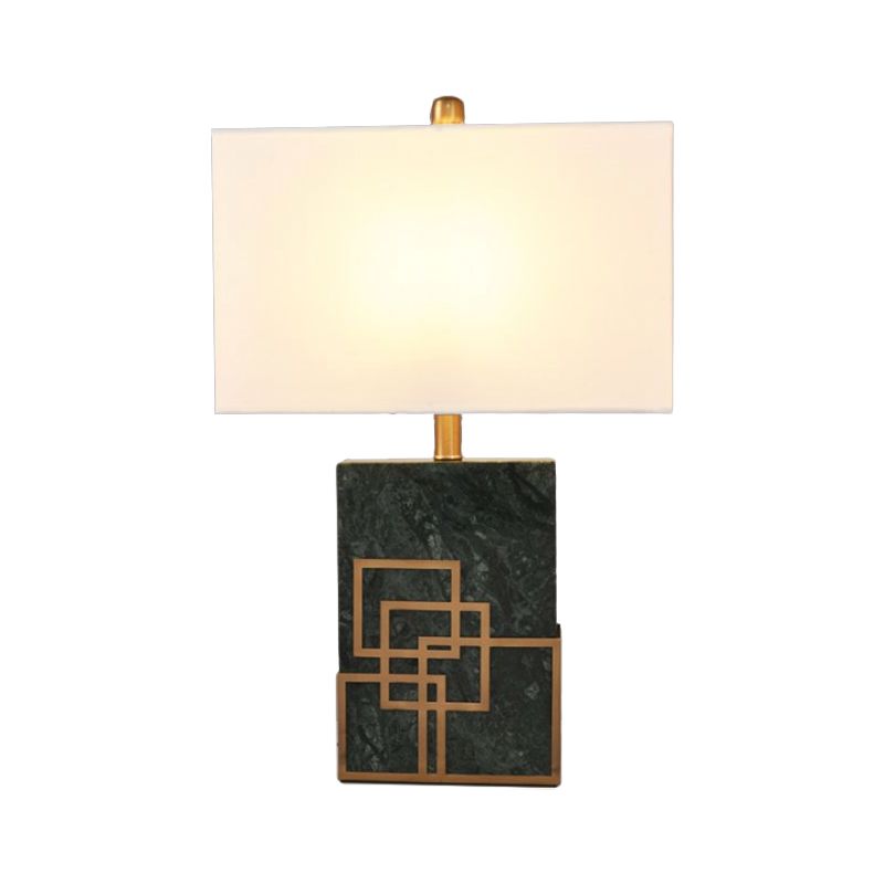Rechthoek Stoffen Nacht Stand Licht Moderne stijl 1 Licht Zwart/Wit/groene tafellamp met marmeren voetstuk