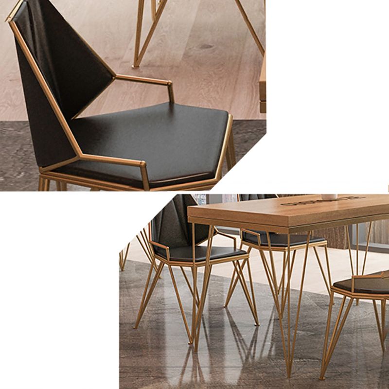 Contemporary Upholstered Dining Arm Chair Faux Leather Kitchen Dining Chair