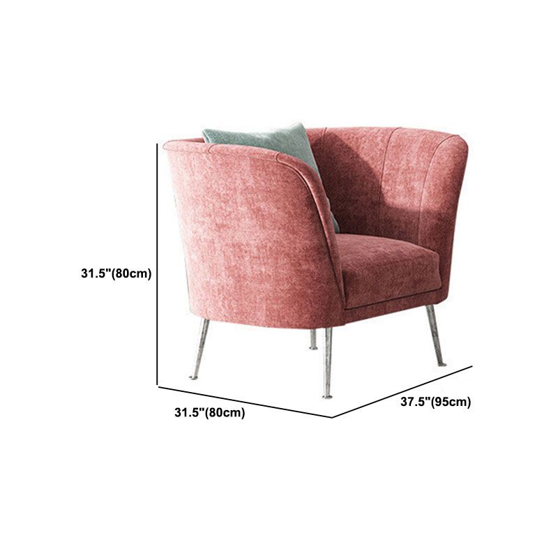 Fabric Sofa with Pillow Sewn Back and Tuxedo Arm for Living Room