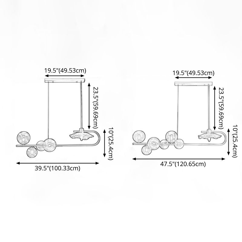 Luci a sospensione contemporanea illuminazione isola lineare lampada sospesa in oro