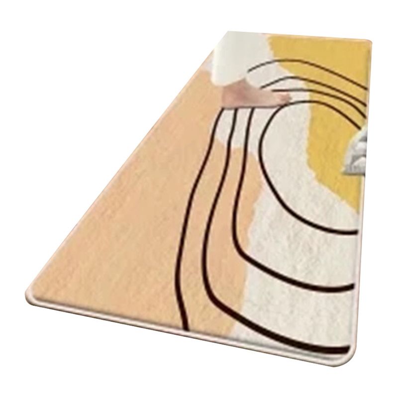 Beige Modern Rug Polyester Color Piece Rug Non-Slip Backing Rug for Living Room