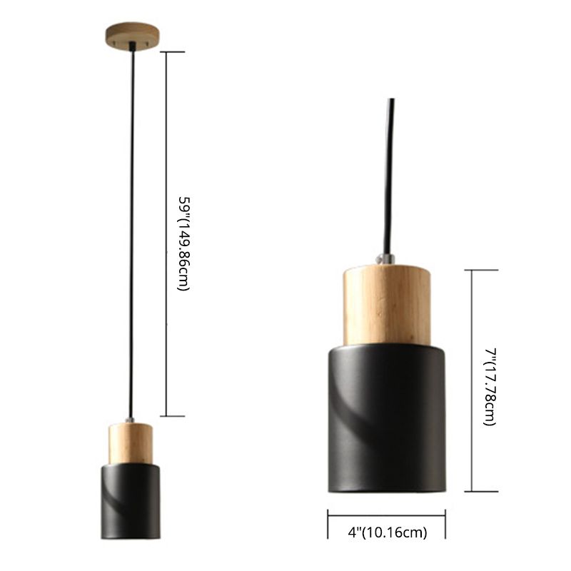 Cylindrical Mini Pendant Light Fixture Nordic Metal Single Hallway Hanging Light