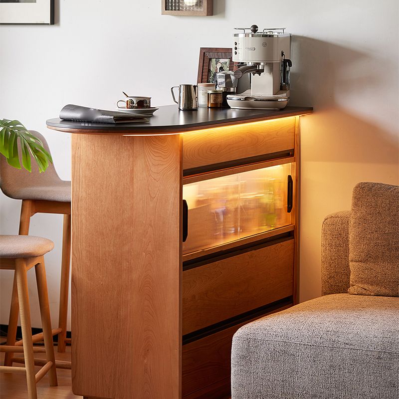 Stone Top Bar Dining Table Free Form Bar Table with Storage Base