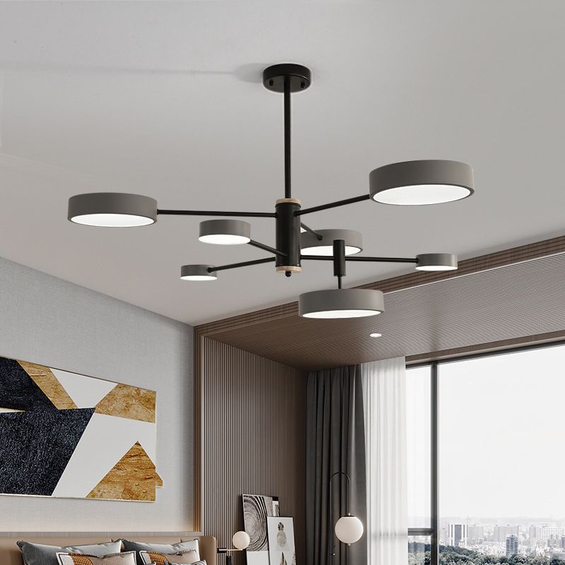 Metal Round Shape Flush Ceiling Light Modern Multi Lights Flush Mount Lighting Fixture