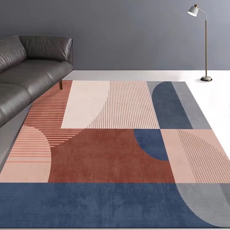 Modern Geometric Carpet Funky Indoor Rug Polyester Stain Resistant Area Rug