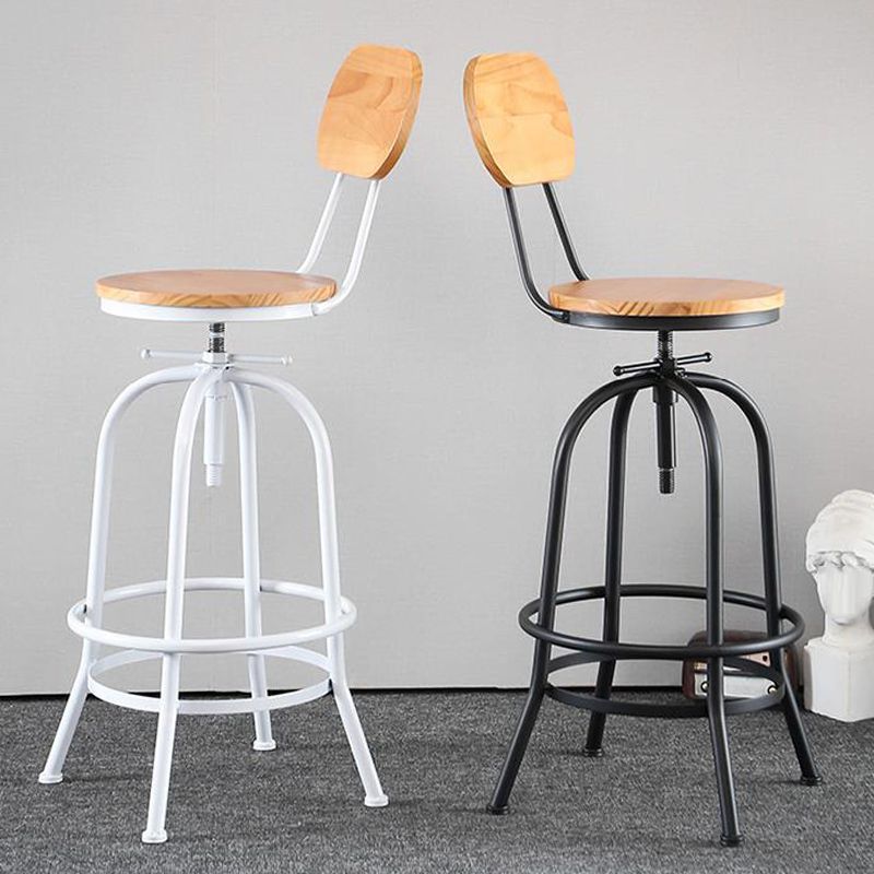 Adjustable Height Bar Stool Contemporary Barstool with Metal Leg