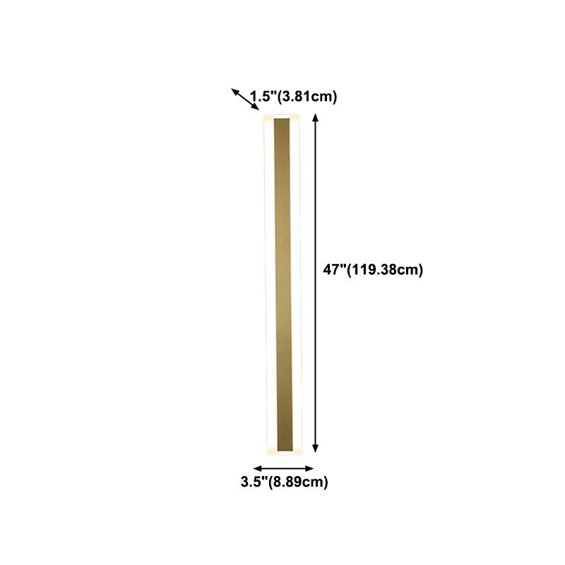 Metal Linear Shape Wall Mount Lighting Modern 1-Light Wall Mount Light Fixture in Gold