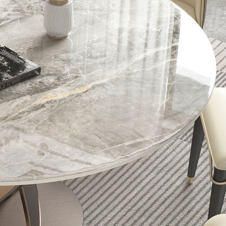 Round Dining Table Traditional Luxury Dining Table with Rose Base