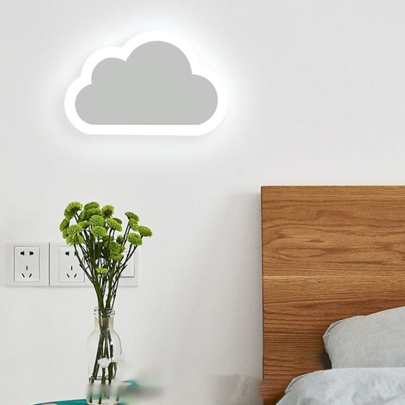 1-Light Wall Lighting Fixtures Modern Style Metal Wall Mounted Lights in White