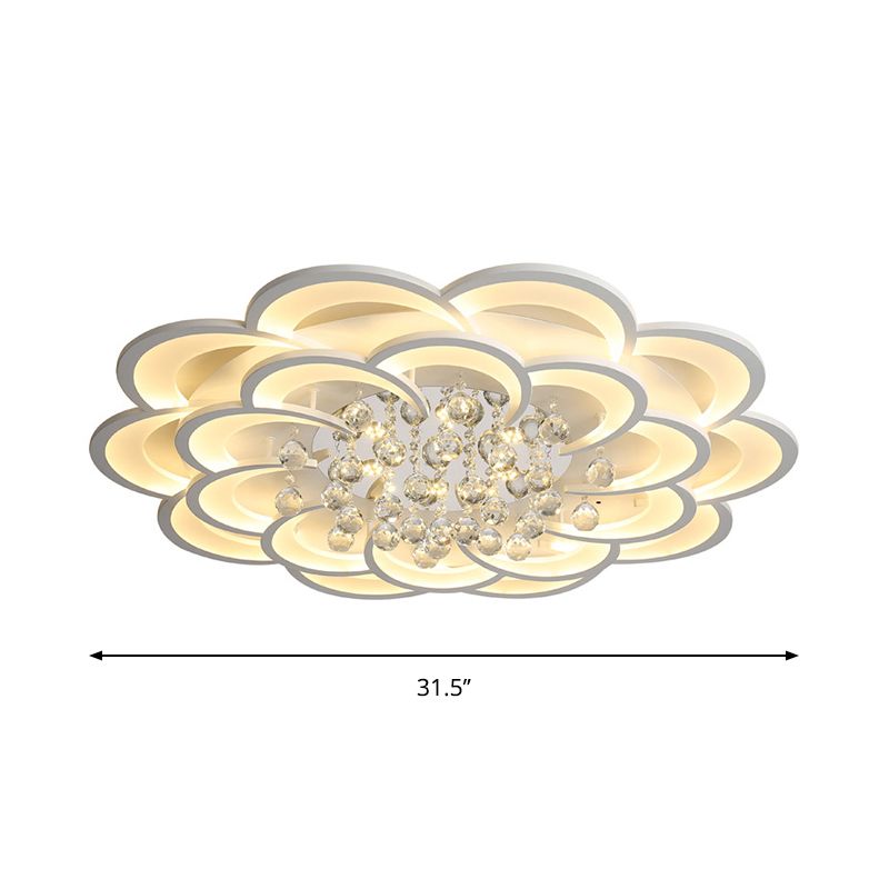 20.5 "/27" /31.5 " W Modern Floral Iron Flush Mount Licht LED Wit Plafond Licht Armatuur in Warm/Wit Licht