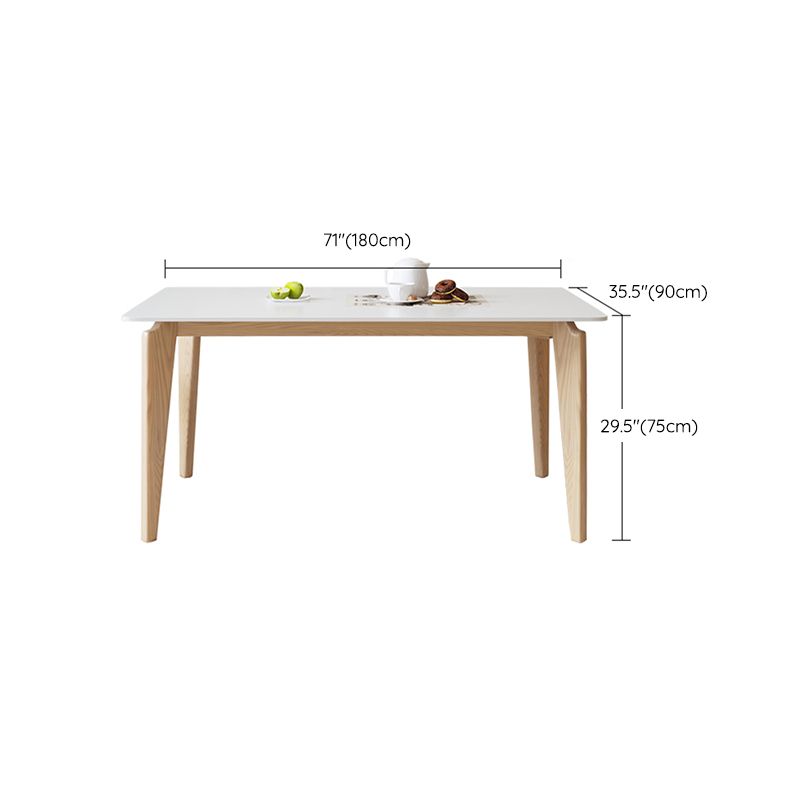 Contemporary Dining Set 1/5 Pcs Solid Wood Frame Dining Table and Chairs