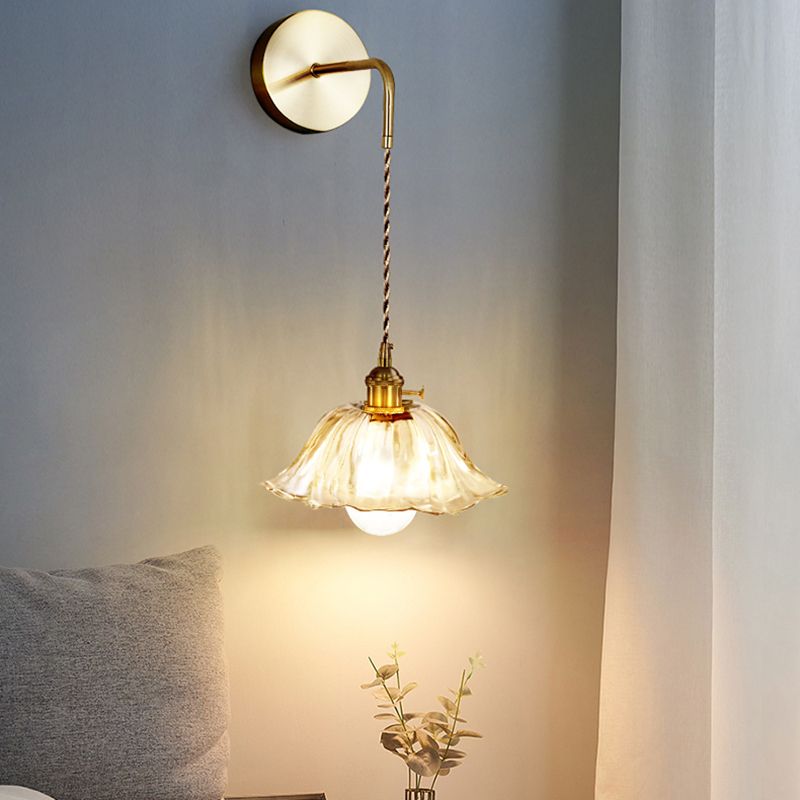 Nordic Style Wall Light Geometry Shape Wall Lamp with Glass Shade for Bedroom