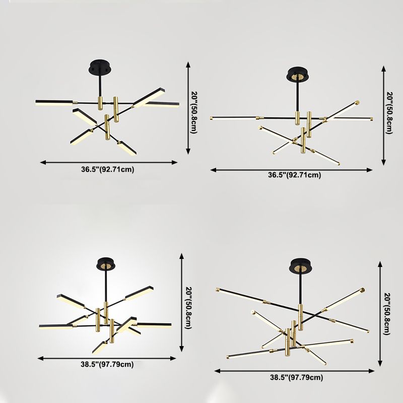 Postmodern metalen multi-tier kroonluchter verlichtingsarmatuur LED kroonluchter hanger voor zitkamer