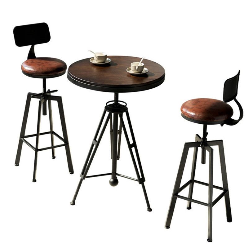 Solid Wood Pub Table Bar Height Industrial Bar Table for Indoor