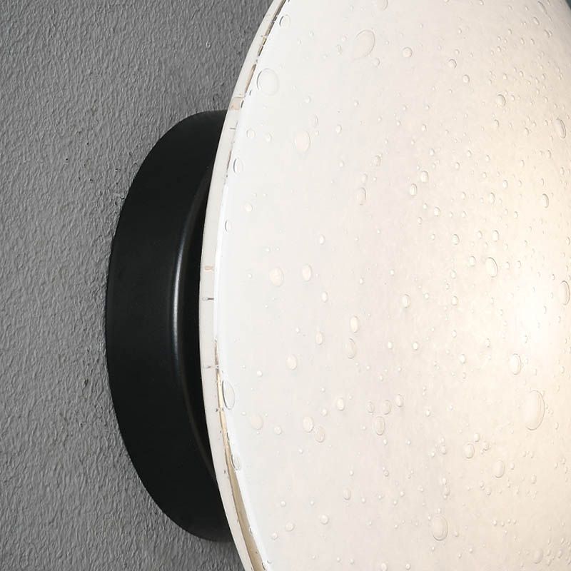 Contemporary Glass Wall Lighting 1-Light Circle Sconce Light for Bedroom