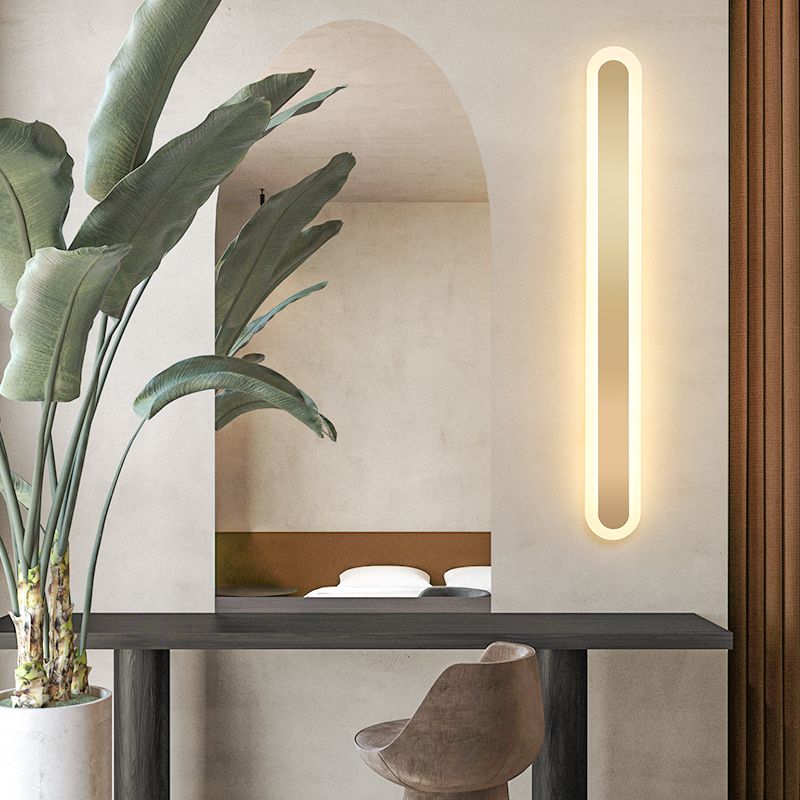 Éclair mural en métal linéaire Éclairage mural de style moderne en or