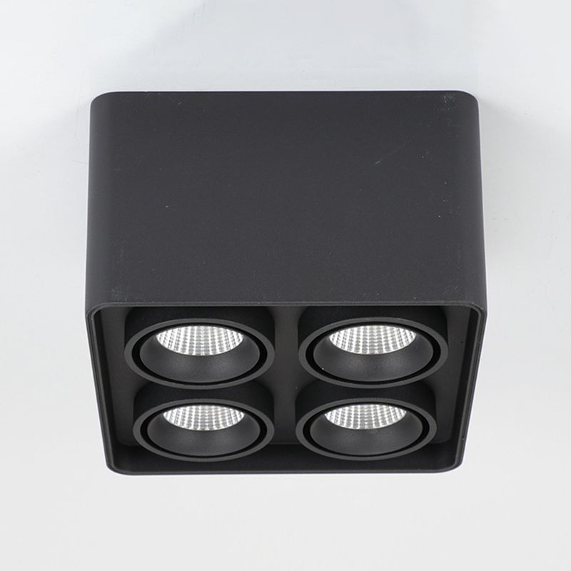 Contemporary Square Shape Ceiling Light with Aluminum Shade for Bedroom