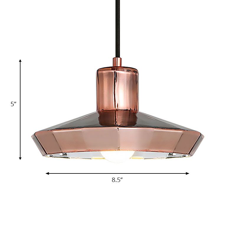 Luz de mini colgante de oro rosa sobre el mostrador de la barra 1 Lámpara de techo de metal ligero después de