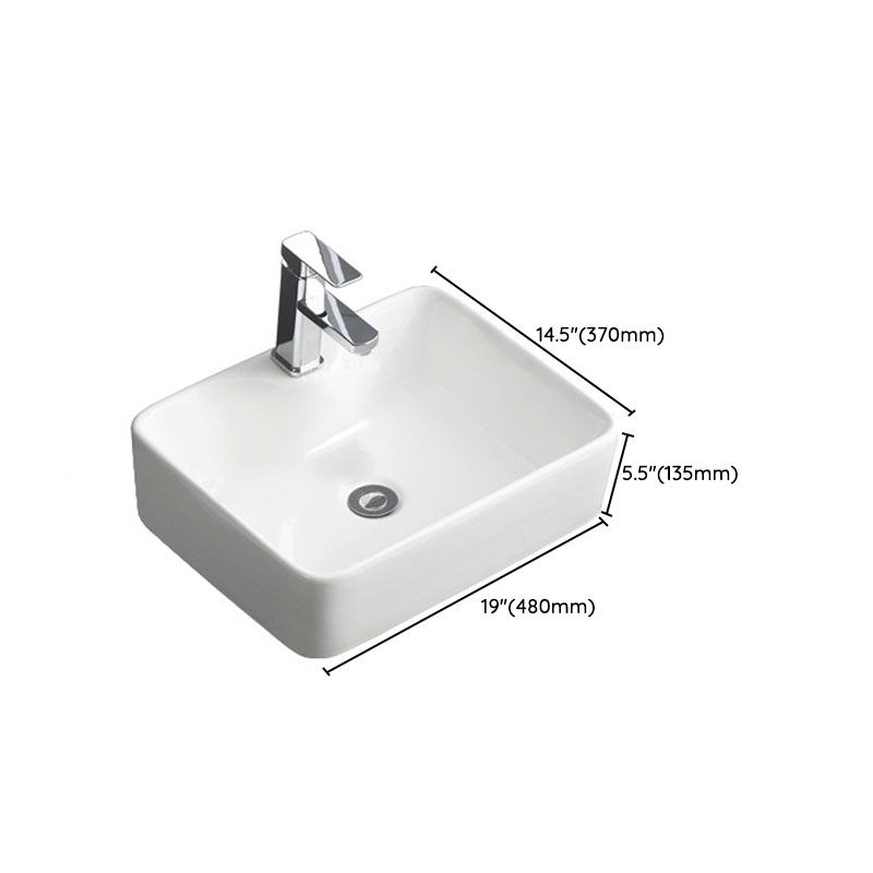 Classical White Bathroom Sink Porcelain Trough Bathroom Sink