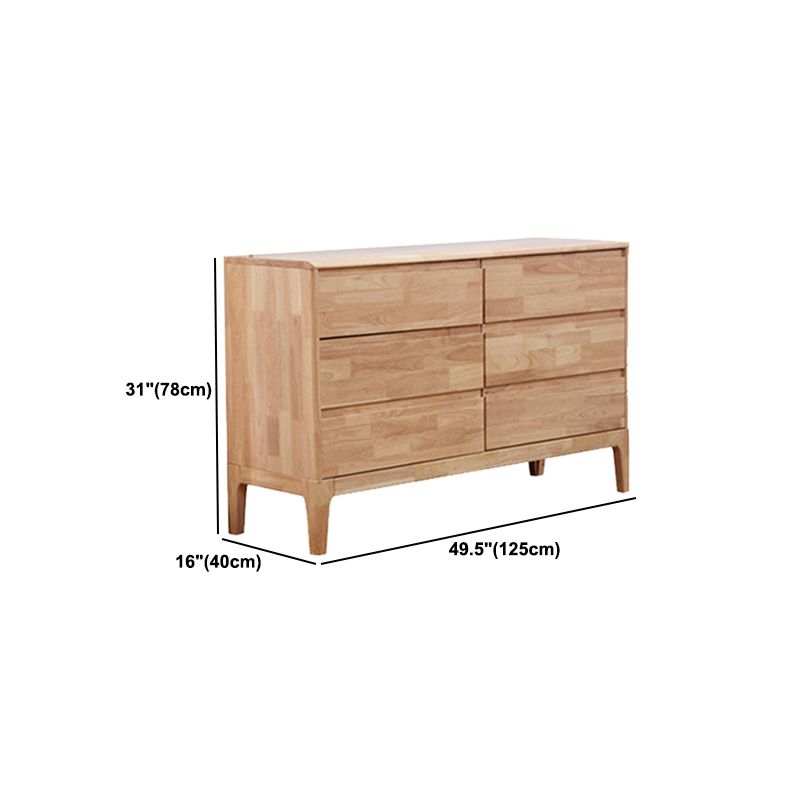 Modern Rubberwood Accent Chest with Natural Legs and Drawers