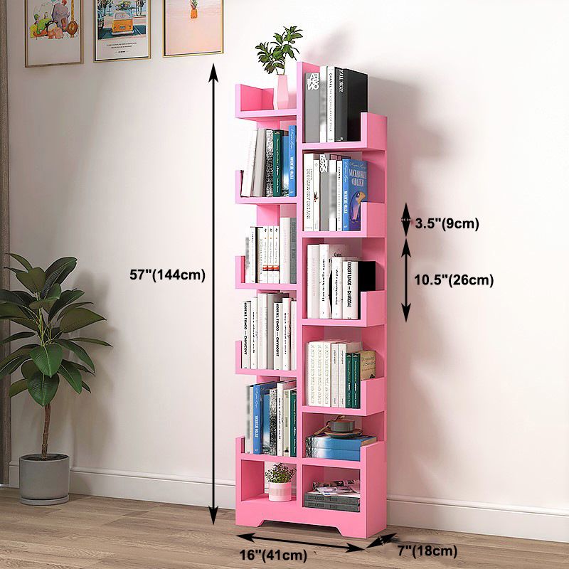 Scandinavian Manufactured Wood Geometric Bookshelf Vertical Open Bookshelf