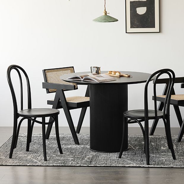 Silla de comedor de madera de estilo campestre, silla lateral de comedor con respaldo abierto para uso doméstico