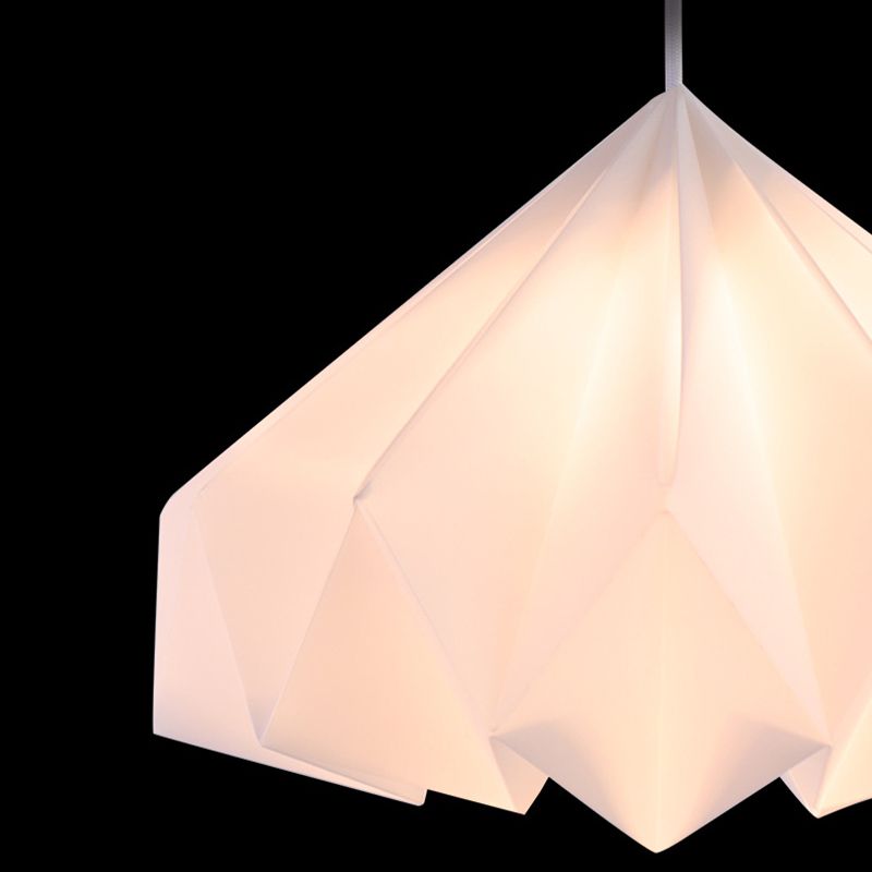 Simplicity Style Modern Hanging Light Geometry Shade White Lighting Fixture for Bedroom