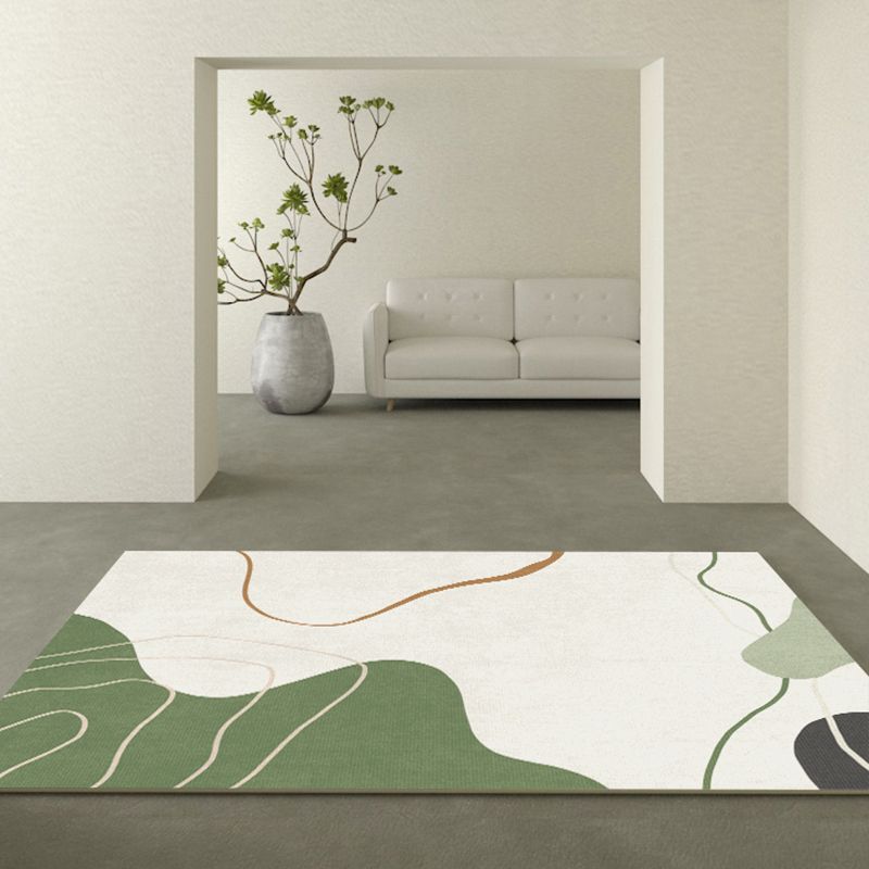 Trendy Colorblock Rug Morandi Color Area Rug Polyester Easy Care Carpet for Bedroom