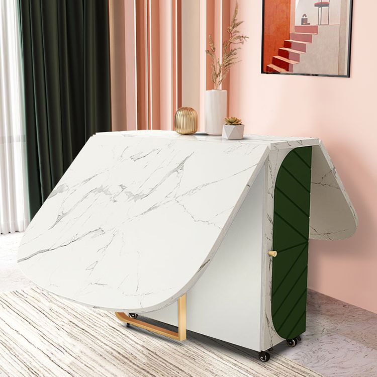 Table de salle à manger ovale contemporaine table à feuille de pierre entrée, 59 "L x 29,5" H