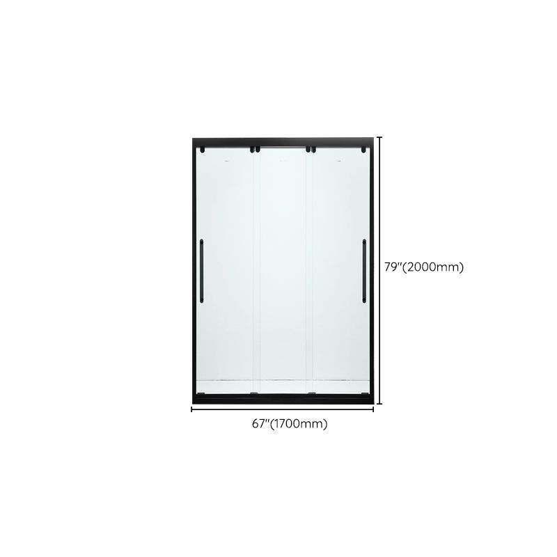 Triple Linkage Double Sliding Shower Door Tempered Glass Shower Door