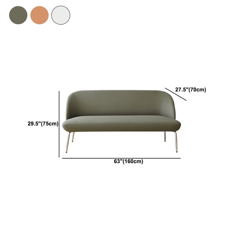 Modern 2/3-seater Settee Faux Leather Stain Resistant Sofa with Metal Legs