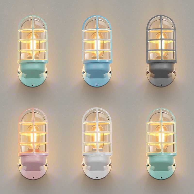 1 Light Metal Wall Mounted Wall Lights Modern Lantern Wall Sconces Lighting Fixtures for Bedroom