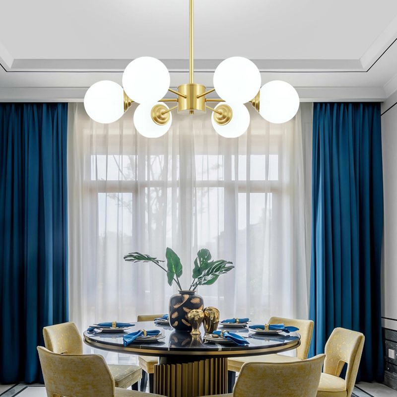 Lampe à lustre globe en laiton