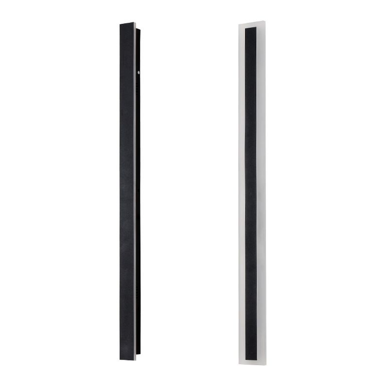 Metal Linear Shape Wall Light Modern 1 Light Wall Mounted Fixture in Black