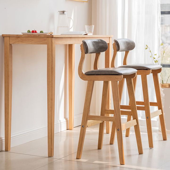 Modern Rectangle Bar Table Solid Wood Counter Height Bar Dining Table with 4 Legs