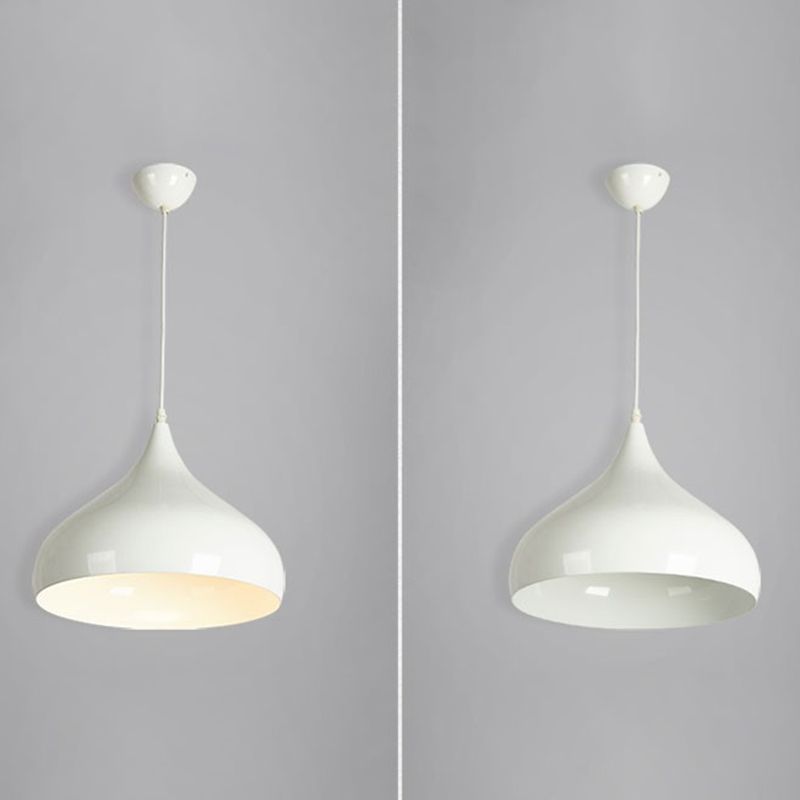 Macaron Teardrop Shade Hanging Light, Nordic Metal 1-Light Pendant Lighting for Living Room