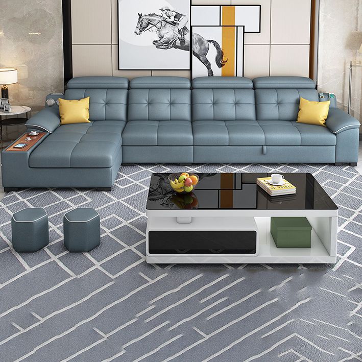 64.96" D x 34.65" H Sleeper Sofa & Chaise Pillow Top Arm Sofa