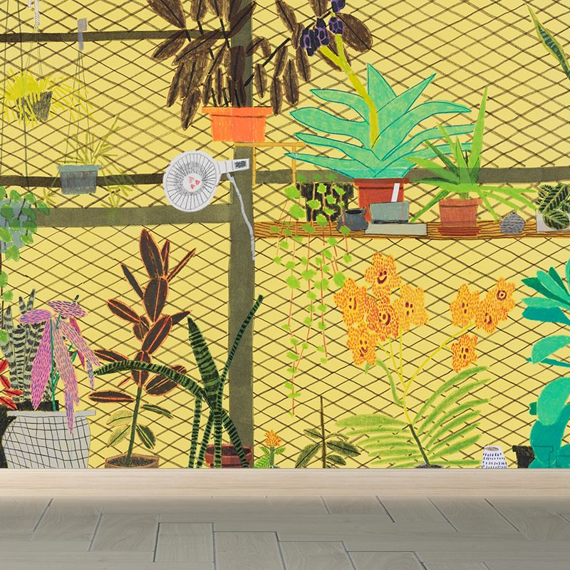 Potting Mural Wallpaper Modern Decorative Bedroom Wall Covering, Custom Size Available