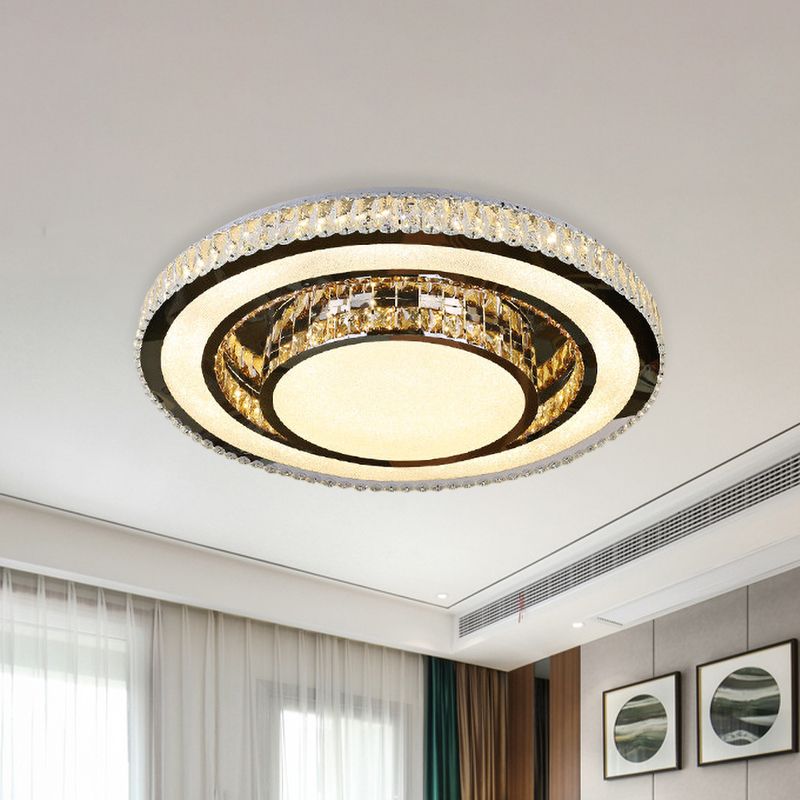 Illuminazione arrotondata da soffitto Minimalista Inserito Cristallo Flush Mount Spotlight in Nichel