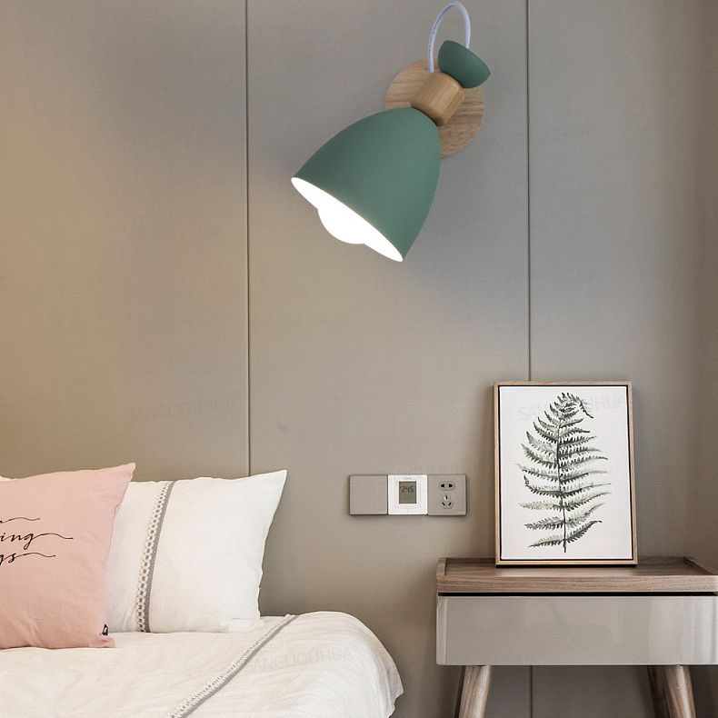 Nordic Minimalist Style Armed Wall Light Sconce Metal 1 Light Sconces