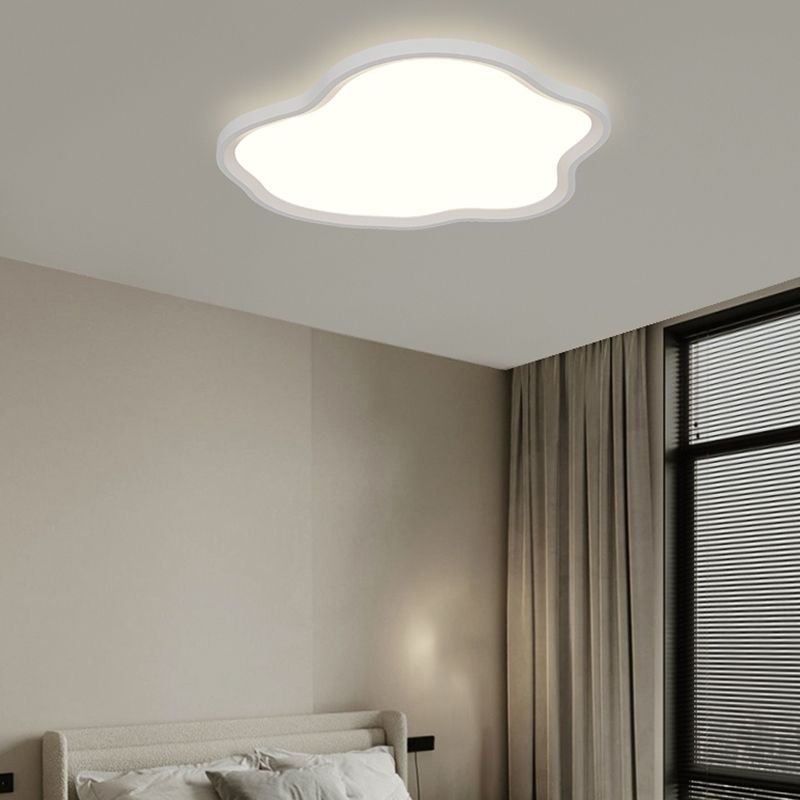 Contemporary 1 - Light Flush Mount Aluminum LED Cloud Shape Flush in White