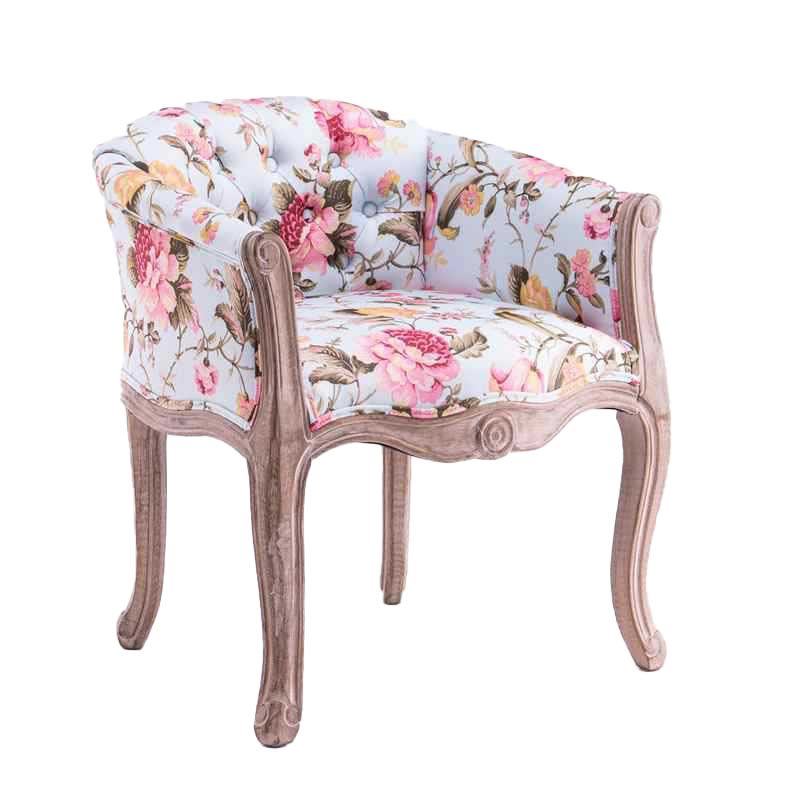 Farmhouse Fabric Home Arm Chair Matte Finish Solid Back Dining Chair