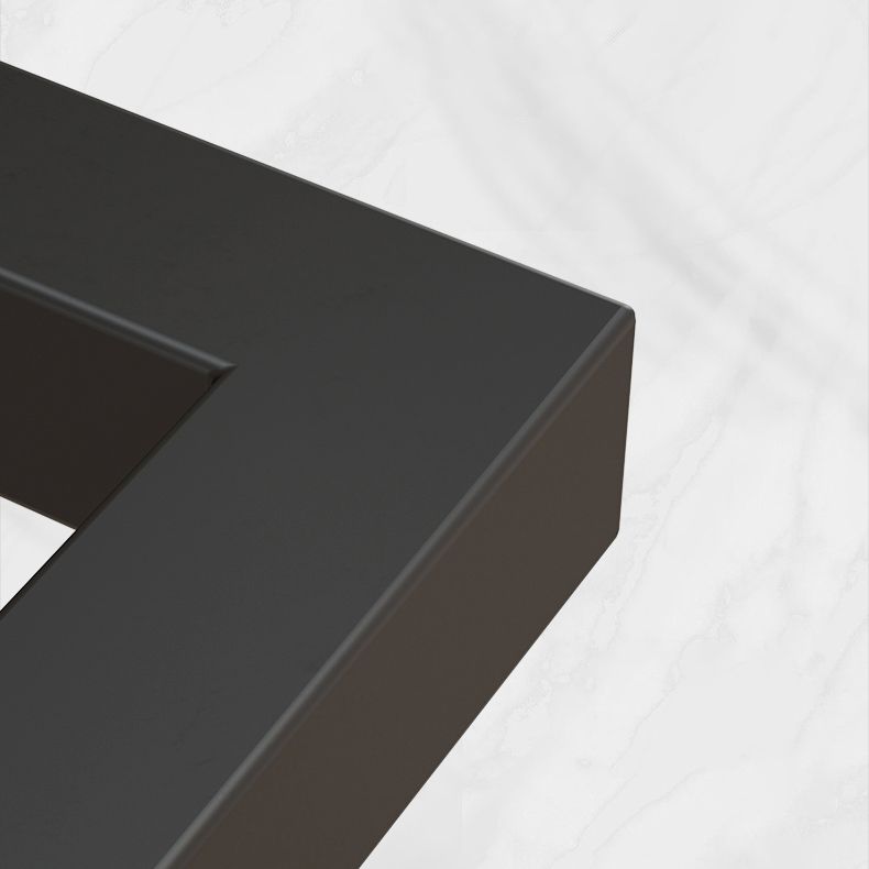 Industrial Style Dining Table Rectangle Solid Wood Table with Black Frame